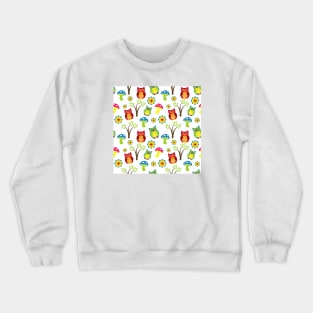 Owl Pattern Crewneck Sweatshirt